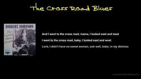  Cross Road Blues，一種充滿哀愁的吉他與低沉歌聲交織